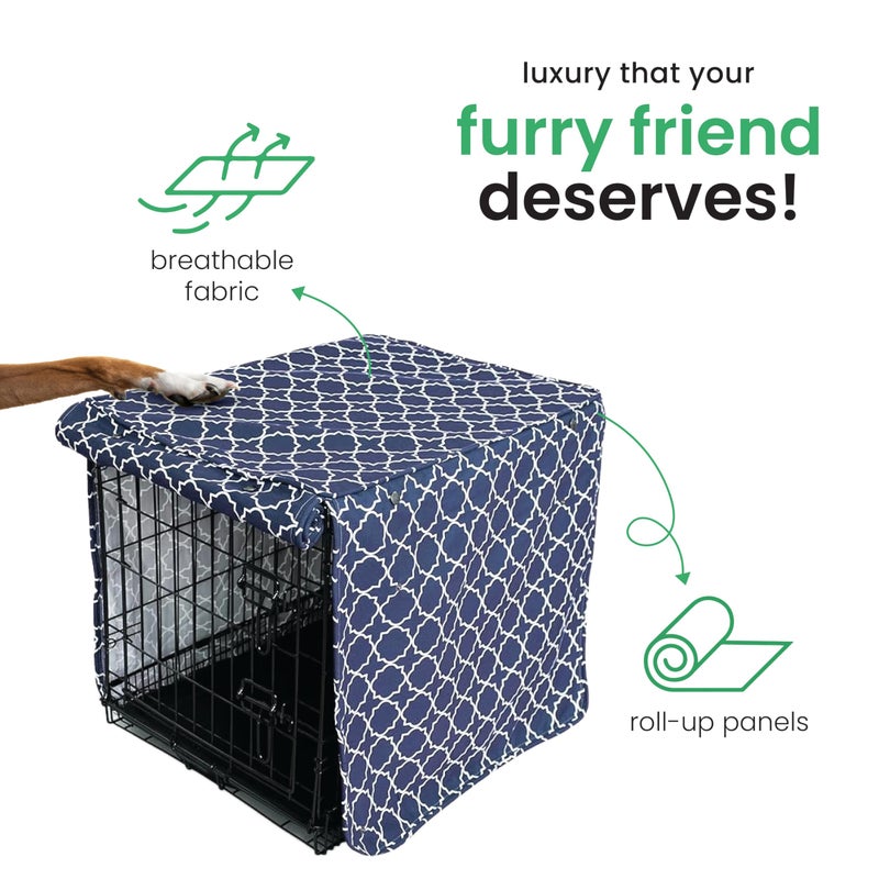 Molly Mutt Romeo & Juliet Dog Crate Cover, 100% Cotton Canvas Cover with 2 Roll-Up Panels, Ideal for Dog or Cat Crate, Durable, Washable, and Free of Harmful Chemicals, 30" x 21" x 24" - Image 5
